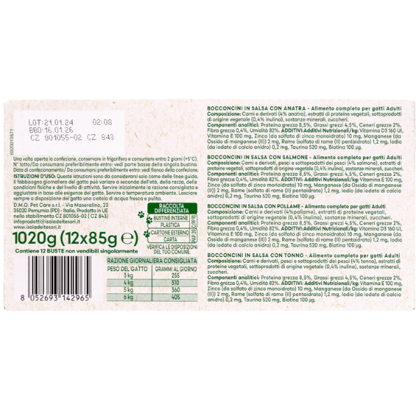 Bauzaar NaturalPet Cat Adult Bocconcini in salsa multipack 12x85 gr Convenienza
