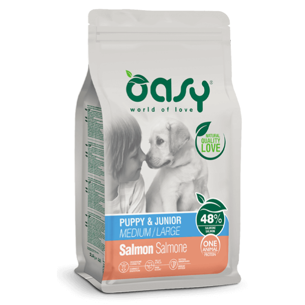 Bauzaar Oasy Monoproteico Puppy & Junior Medium/Large Salmone Vendite Flash