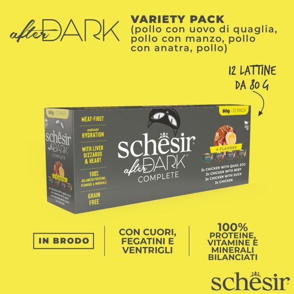 Bauzaar Schesir After Dark Cat Variety Pack Filetti in brodo 12x80 gr Moda