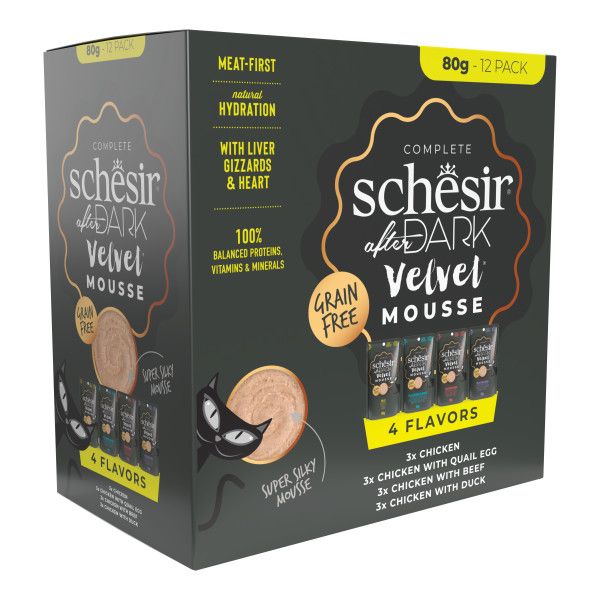 Bauzaar Schesir After Dark Cat Velvet Mousse Variety pack 12x80 gr Offerte stagionali