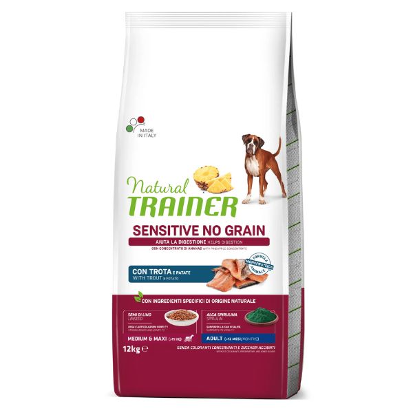 Bauzaar Natural Trainer Sensitive Adult Grain Free Medium/Maxi Trota Offerta settimanale