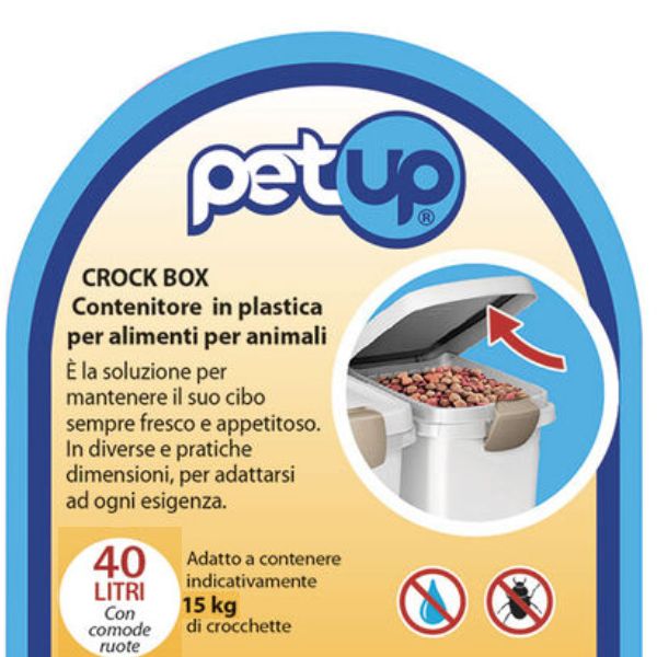 Bauzaar Porta crocchette Bidone con ruote Crock-Box PetUp Promozione temporanea
