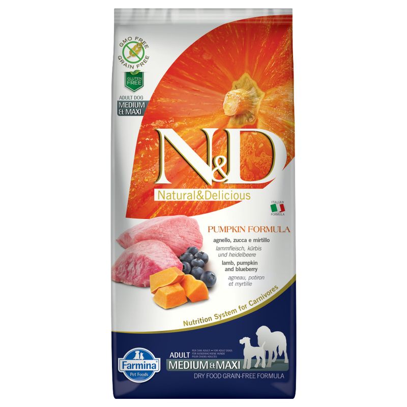 Zooplus Farmina N&D Grain Free Pumpkin Adult Medium/Maxi Agnello Zucca e Mirtillo Moda