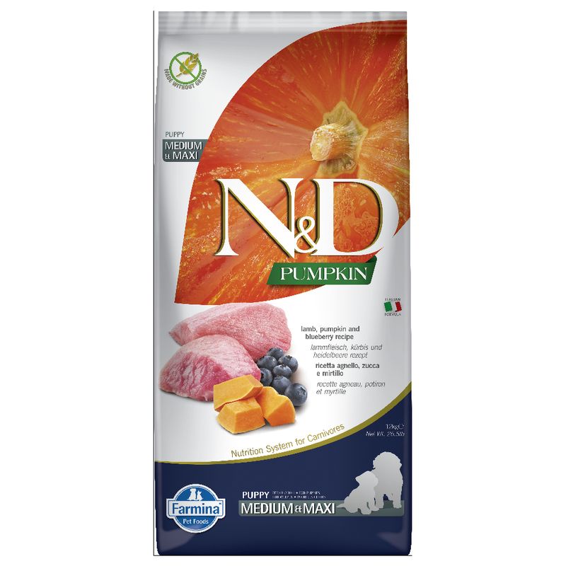 Zooplus Farmina N&D Grain Free Pumpkin Puppy Medium/Maxi Agnello Mirtilli Zucca Offerta speciale