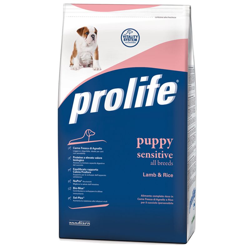 Zooplus Prolife Sensitive Puppy Medium/Large Agnello & Riso Crocchette cane Qualità Garantita