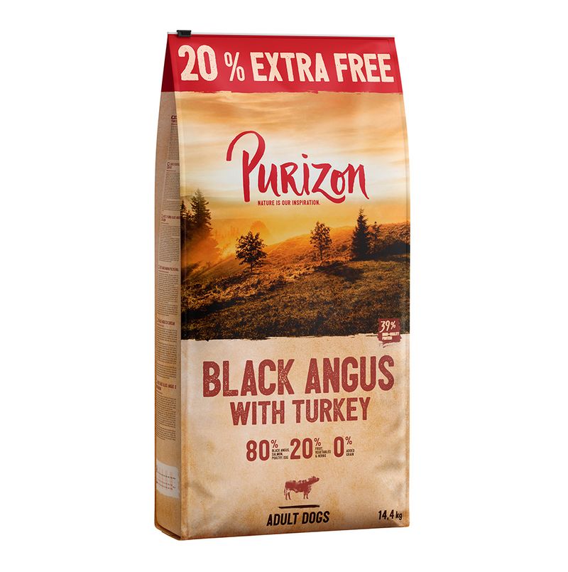Zooplus 12 kg + 2 4 kg gratis Purizon Adult Crocchette Senza cereali per Cani Promozione Limitata