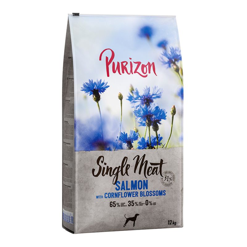 Zooplus Purizon Single Meat Adult Salmone spinaci e fiori di fiordaliso per cane Presa