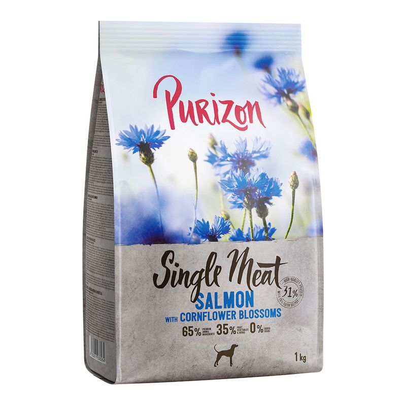 Zooplus Purizon Single Meat Adult Salmone spinaci e fiori di fiordaliso per cane Presa