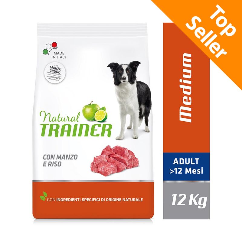Zooplus Natural Trainer Medium con Manzo Riso e Ginseng Crocchette per cane