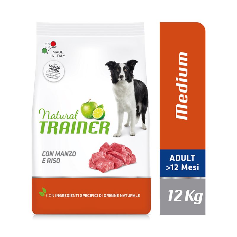 Zooplus Natural Trainer Medium con Manzo Riso e Ginseng Crocchette per cane Pezzi Unici