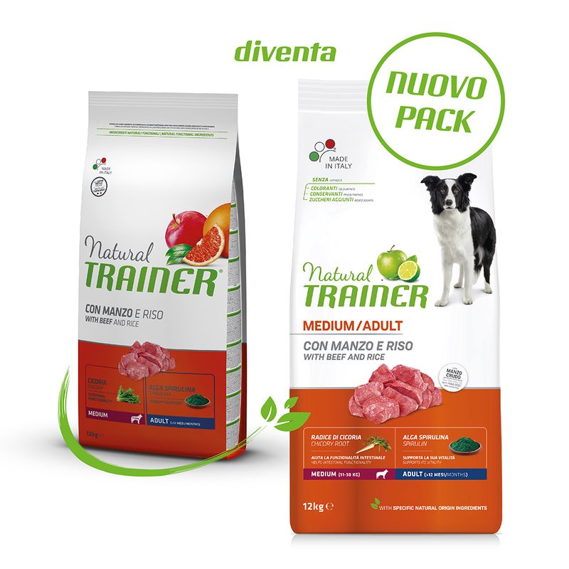 Zooplus Natural Trainer Medium con Manzo Riso e Ginseng Crocchette per cane Pezzi Unici