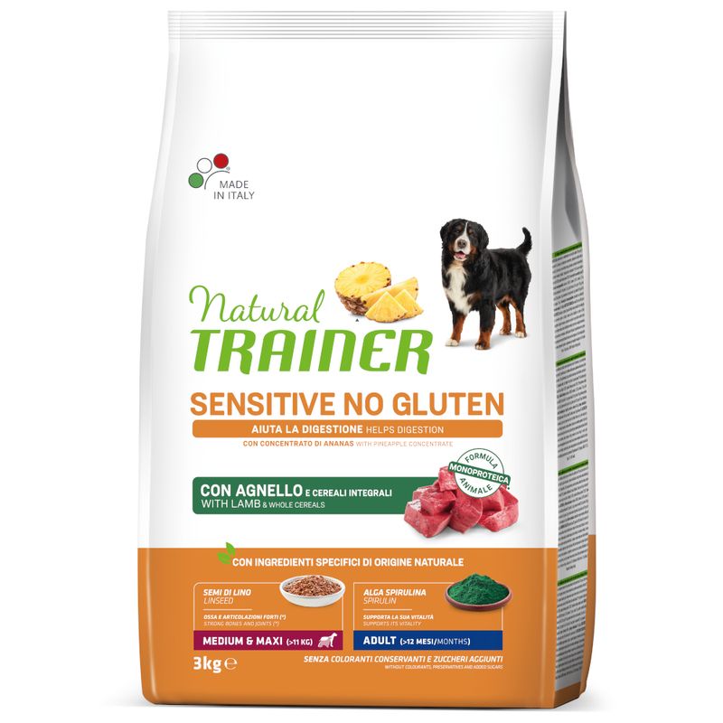 Zooplus Natural Trainer Sensitive Adult Medium/Maxi Monoproteico con Agnello Qualità Garantita