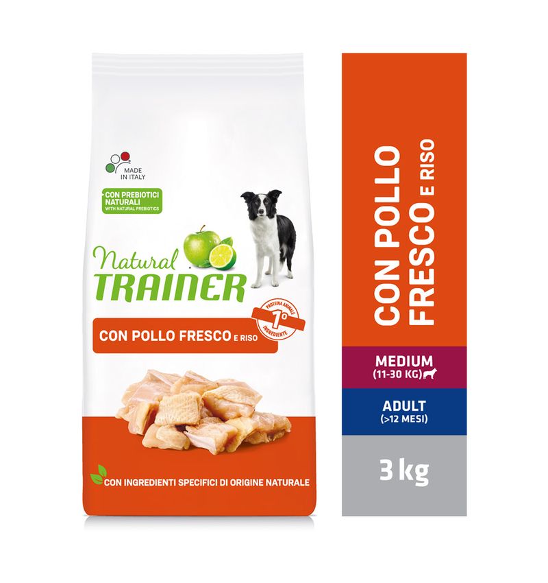 Zooplus Natural Trainer Medium Adult con Pollo fresco Riso e Aloe vera per cane Negozi Online