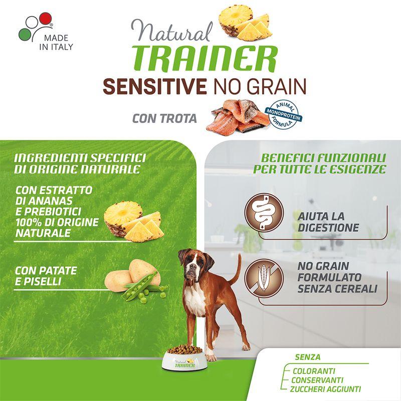 Zooplus Natural Trainer Sensitive No Grain Adult Medium/Maxi Monoproteico con Trota & Patate Online