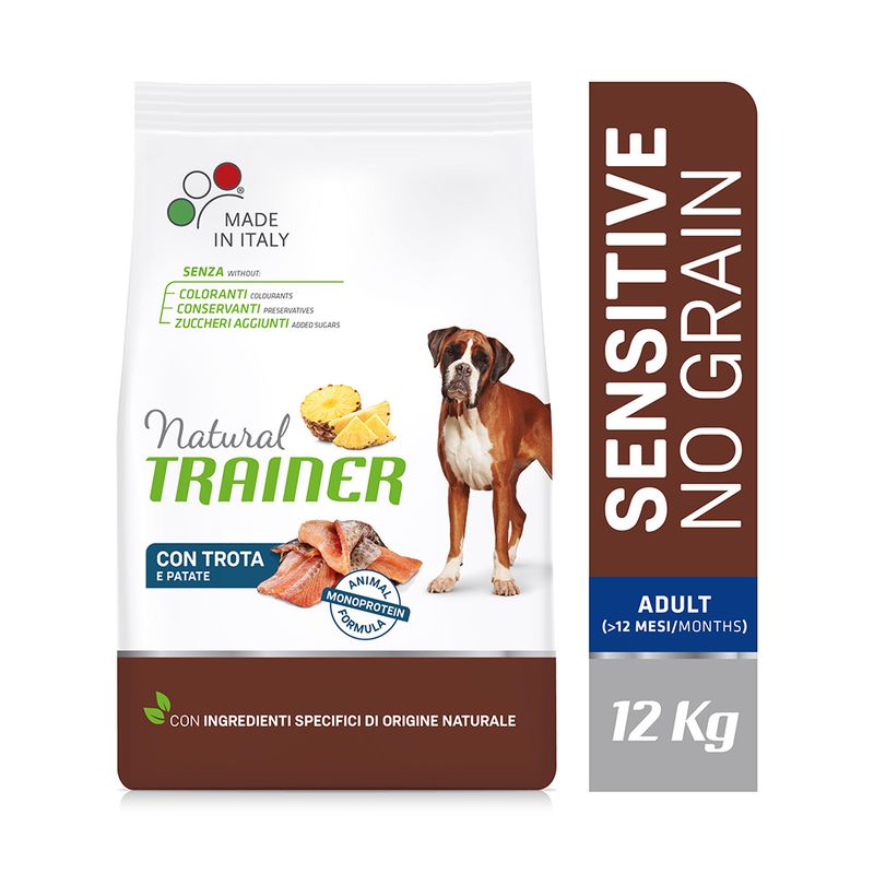 Zooplus Natural Trainer Sensitive No Grain Adult Medium/Maxi Monoproteico con Trota & Patate Online