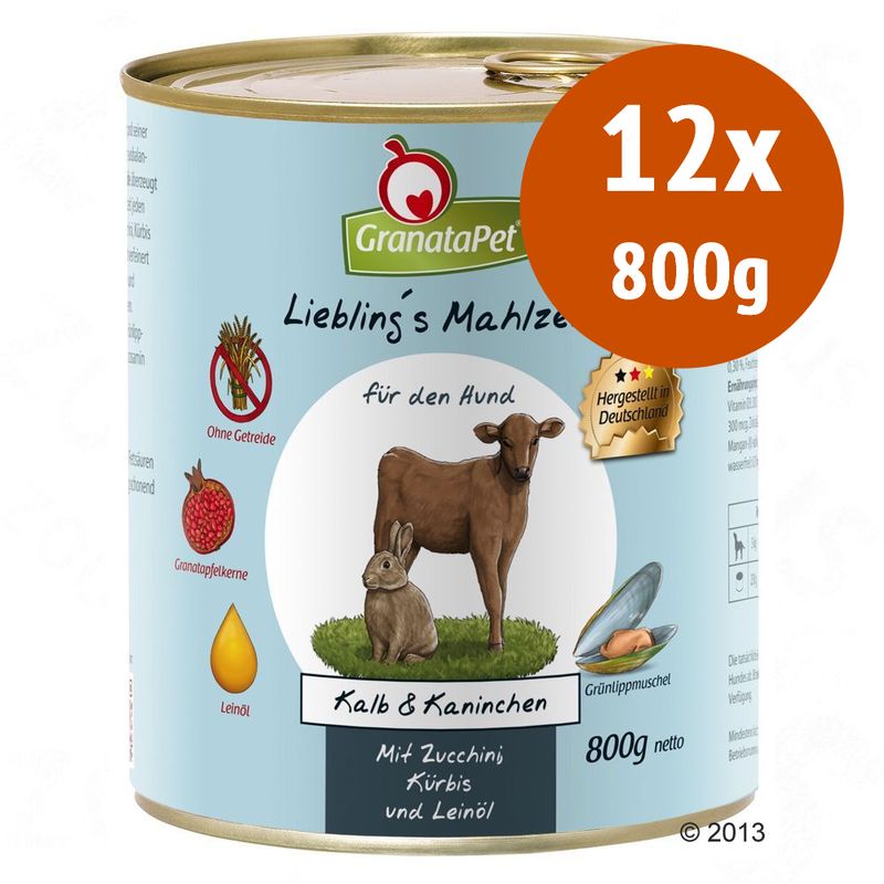 Zooplus GranataPet 12 x 800 g Alimento umido per cane