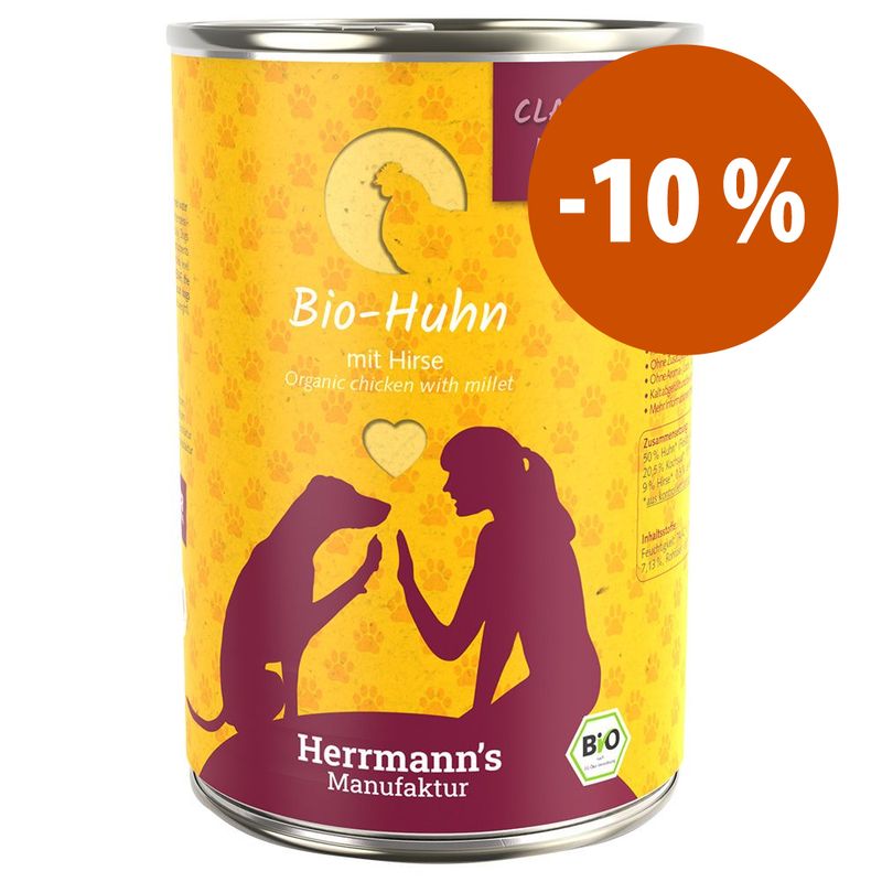 Zooplus Prezzo speciale 12 x 400 g Herrmann's Classic Bio Menù Umido per cane