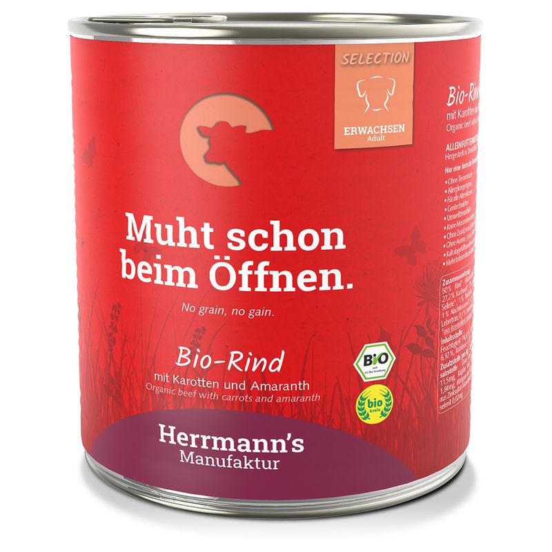 Zooplus Herrmann's Bio Menù Sensitive 6 x 800 g Umido cane Grande vendita