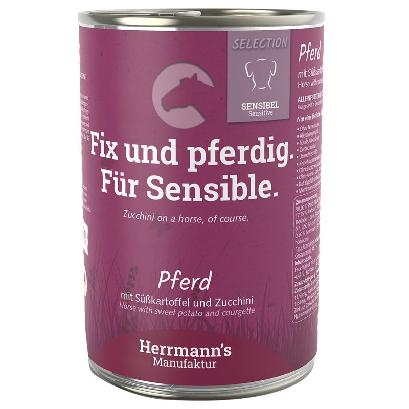 Zooplus Herrmann's Selection Sensitive 12 x 400 g Umido per cane Fornitura limitata