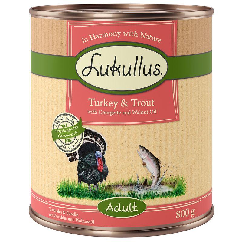 Zooplus Lukullus Adult senza cereali 6 x 800 g Umido cane Smaltimento dello stoccaggio