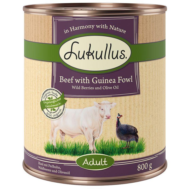 Zooplus Lukullus Adult senza cereali 6 x 800 g Umido cane Smaltimento dello stoccaggio