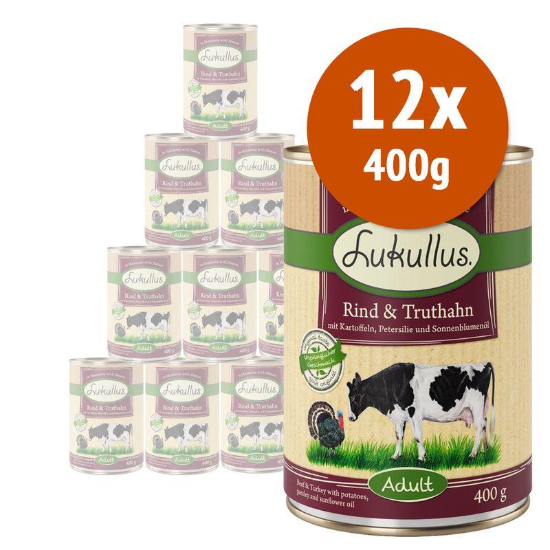 Zooplus Lukullus 12 x 400 g Alimento umido per cani
