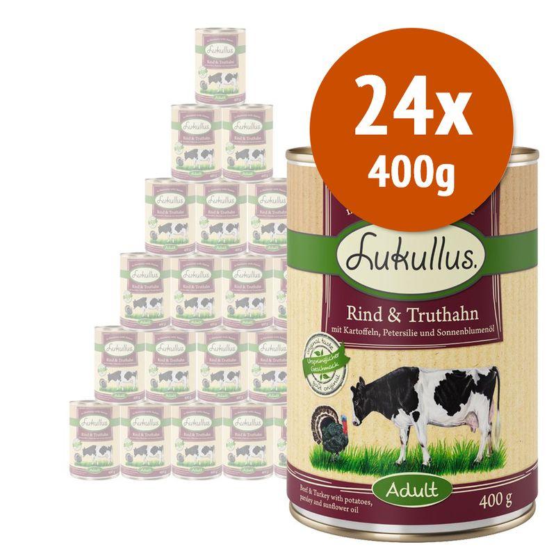 Zooplus Lukullus 24 x 400 g Alimento umido per cani