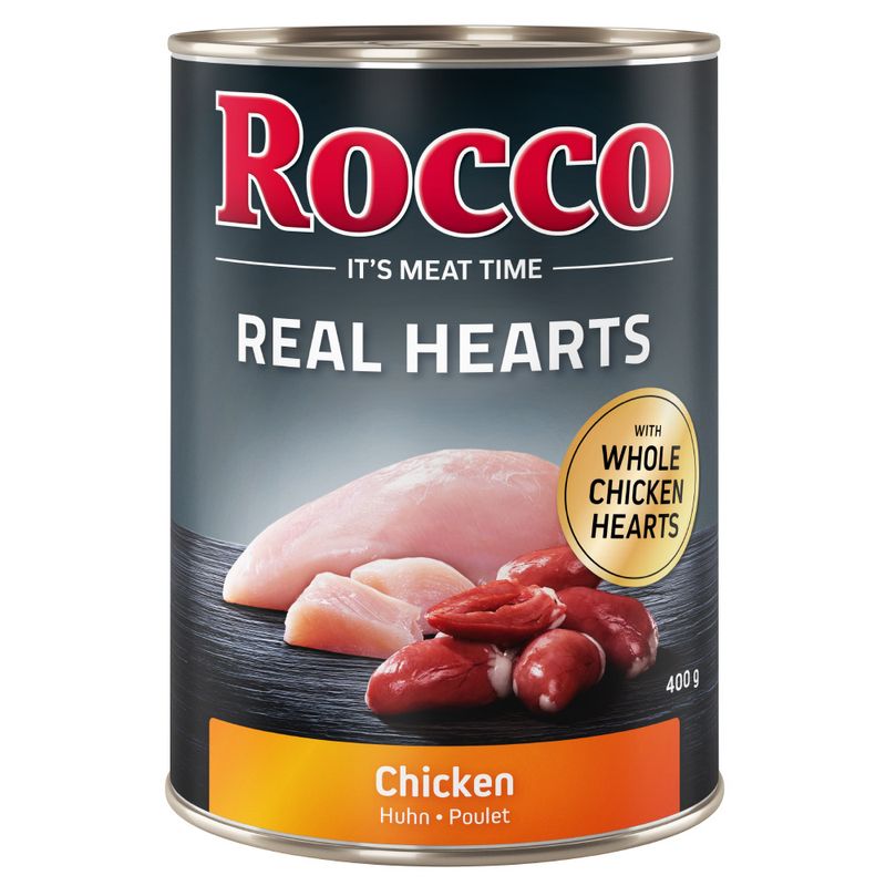 Zooplus 5 + 1 gratis 6 x 400 g Rocco Trio di Carne/Real Hearts Umido Fino Al -60%