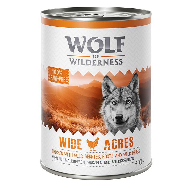 Zooplus 5 + 1 gratis 6 x 400 g Wolf of Wilderness Alimento umido per cani Prezzo di fabbrica