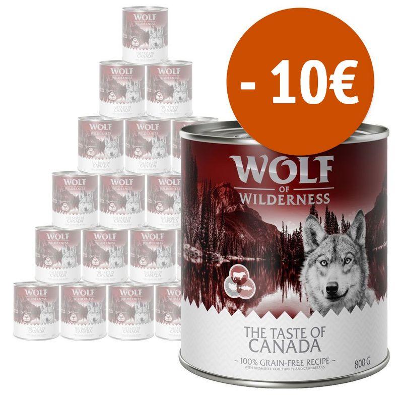 Zooplus 10€ DI SCONTO 24 x 800 g Wolf of Wilderness umido per cane Comprare a buon mercato