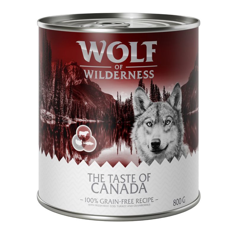Zooplus 10€ DI SCONTO 24 x 800 g Wolf of Wilderness umido per cane Comprare a buon mercato