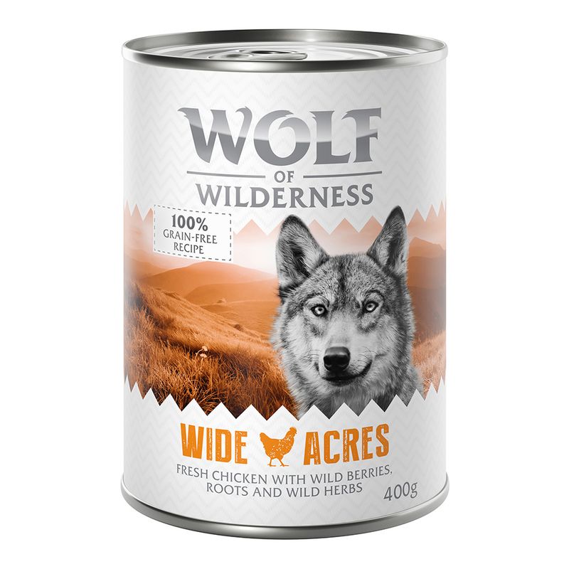 Zooplus Wolf of Wilderness Adult 6 x 400 g umido Single Protein per cane Flash Sale
