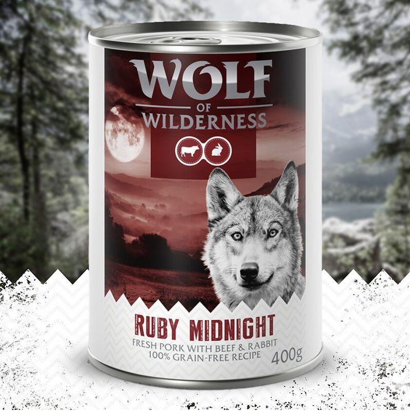 Zooplus Wolf of Wilderness Adult "Red Meat" 6 x 400 g umido per cane
