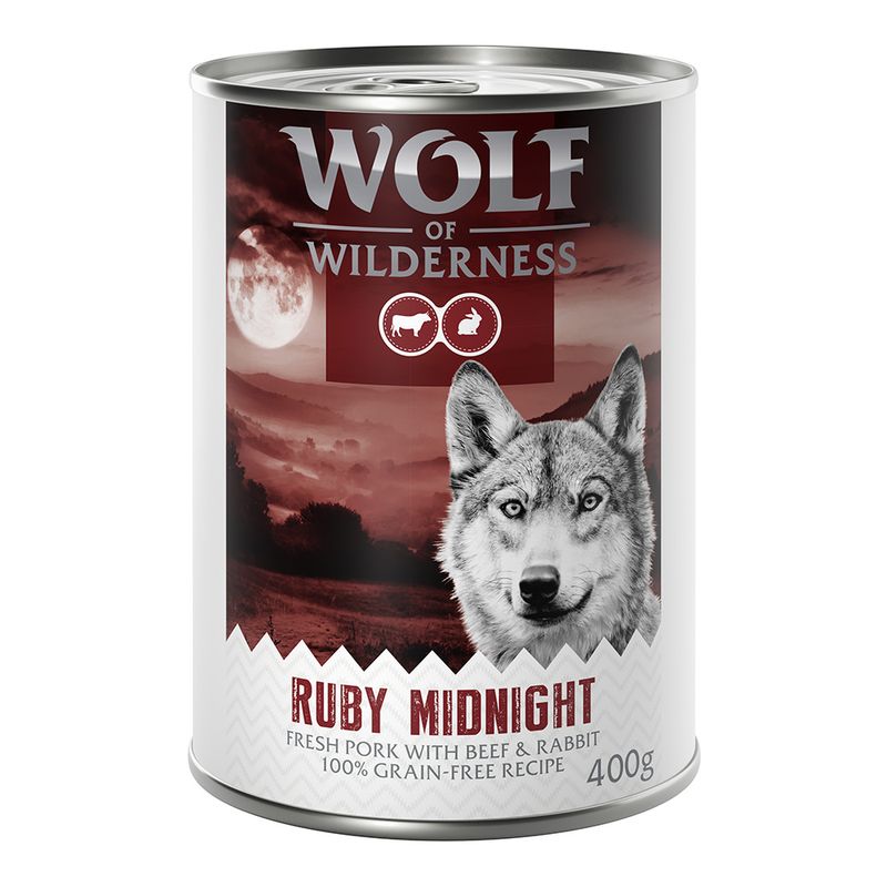Zooplus Wolf of Wilderness Adult "Red Meat" 6 x 400 g umido per cane Offerta natalizia