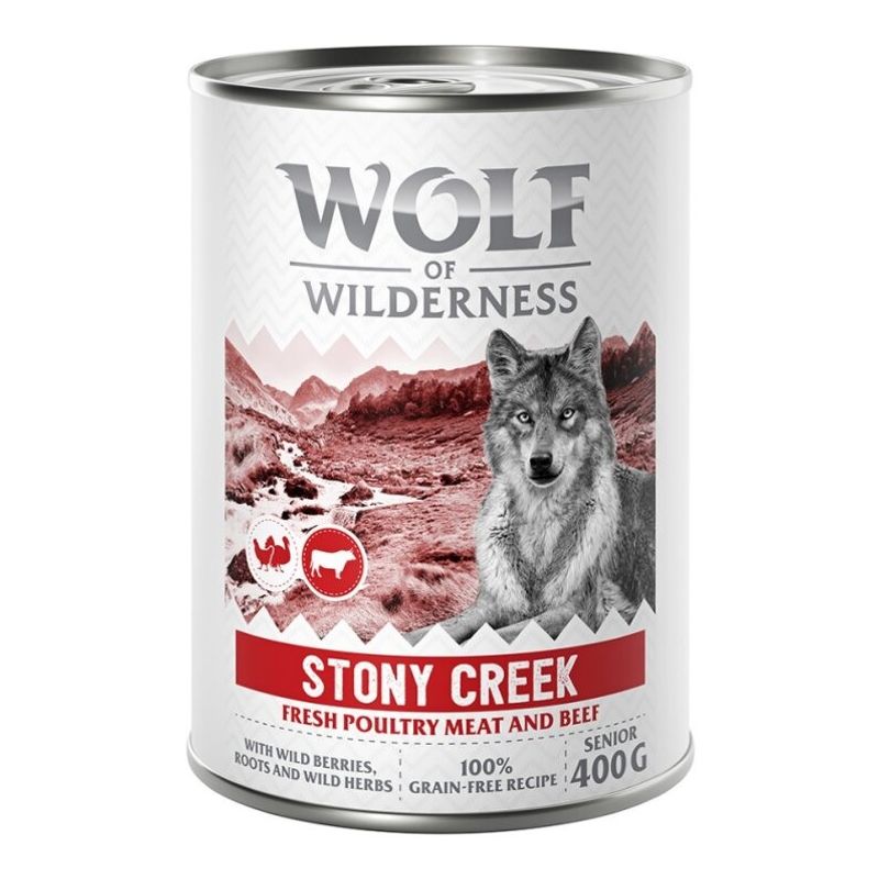 Zooplus Wolf of Wilderness Senior "Expedition" 6 x 400 g umido per cane Offerta per la Festa della Mamma