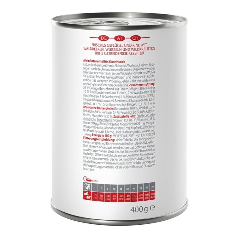 Zooplus Wolf of Wilderness Senior "Expedition" 6 x 400 g umido per cane Offerta per la Festa della Mamma