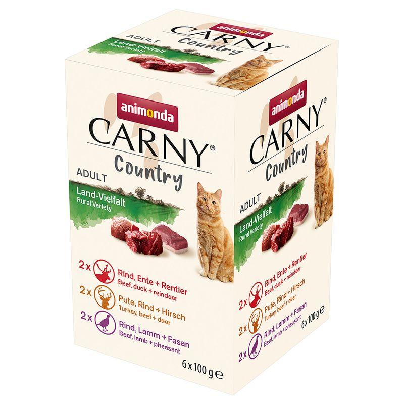 Zooplus animonda Carny Country Adult 6 x 100 g Pacco misto umido per gatti Comprane uno, ottenene uno gratis