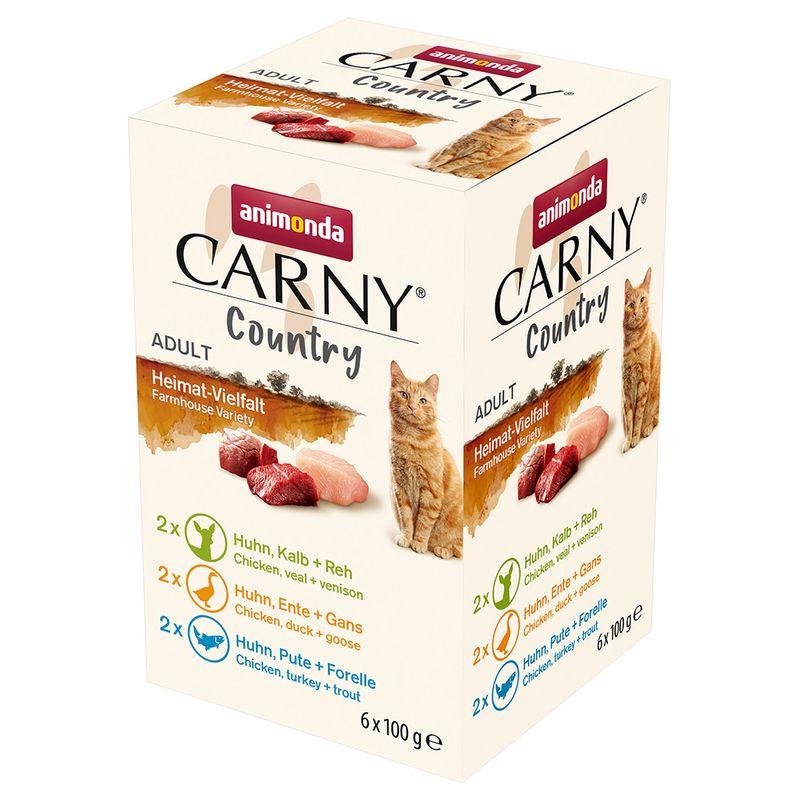 Zooplus animonda Carny Country Adult 6 x 100 g Pacco misto umido per gatti Comprane uno, ottenene uno gratis