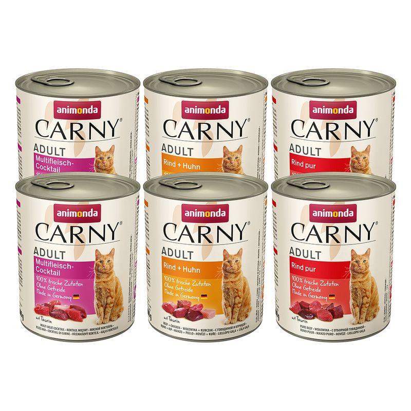 Zooplus Set prova animonda Carny Adult 6 x 800 g Enormi risparmi