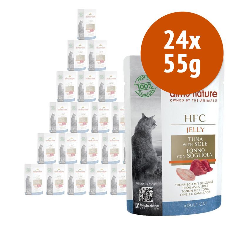 Zooplus Almo Nature HFC Jelly in buste 24 x 55 g Alimento umido per gatti Limitato a 3 giorni