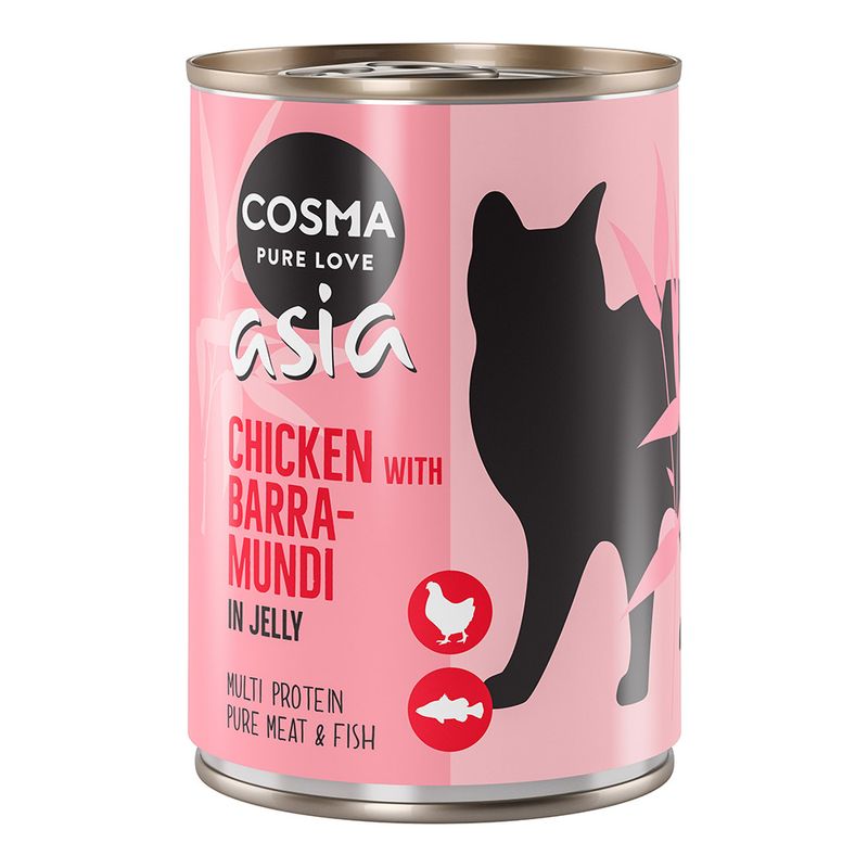 Zooplus Cosma Asia in gelatina 12 x 400 g Alimento umido per gatti Offerta Giorno del Papà