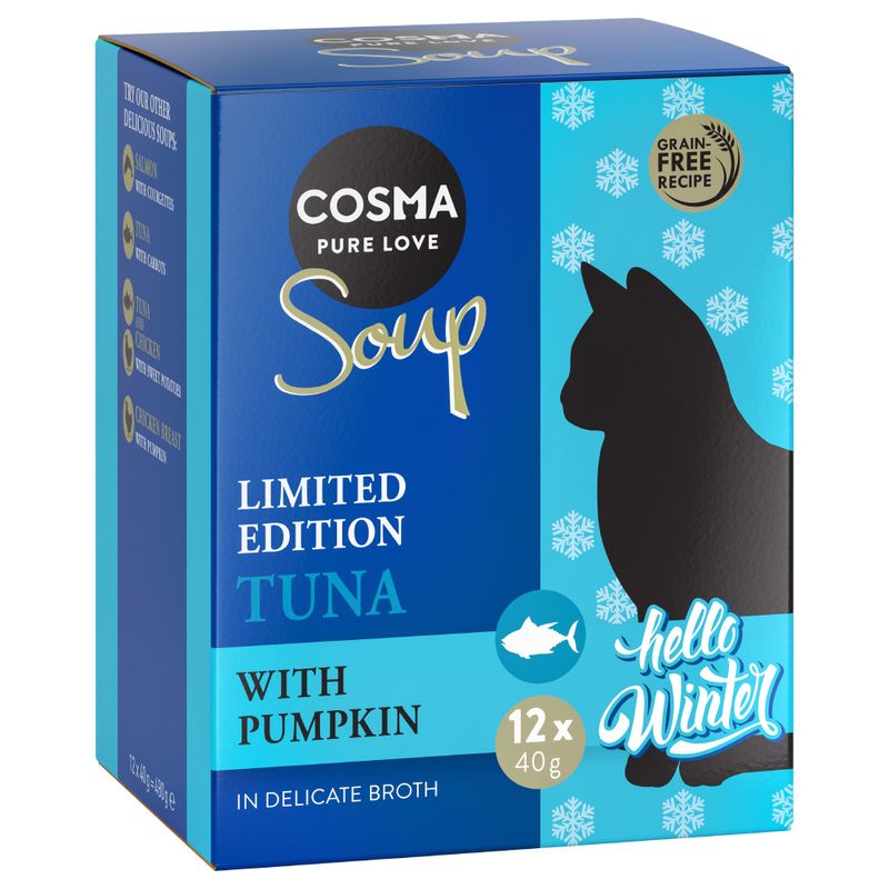 Zooplus Cosma Soup Winter-Edition Tonno con Zucca umido gatto