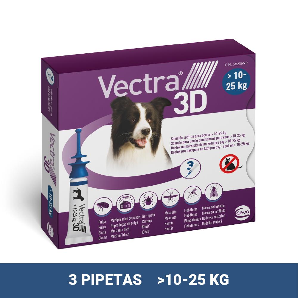 Miscota Vectra Pipette Sverminanti 3D per Cani da 10-25kg Sostegno trimestrale