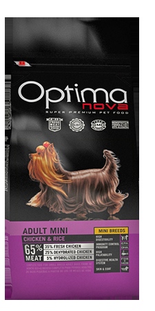 Miscota Optimanova Cibo Secco Adult Mini Pollo e Riso Qualità Garantita