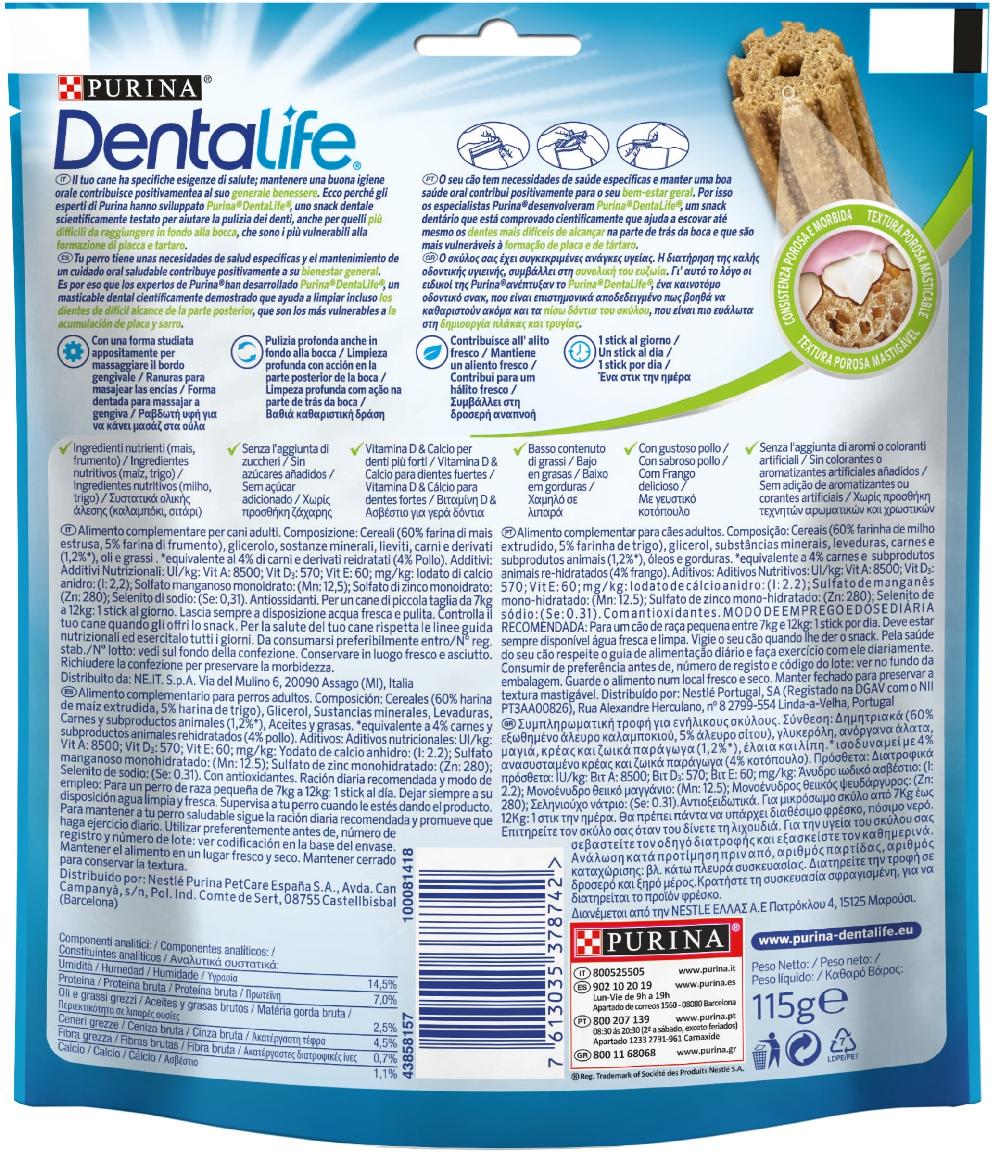 Miscota Dentalife Snack per la Cura del Cavo Orale nei Piccoli Cani da 7 a 12 kg Promozione