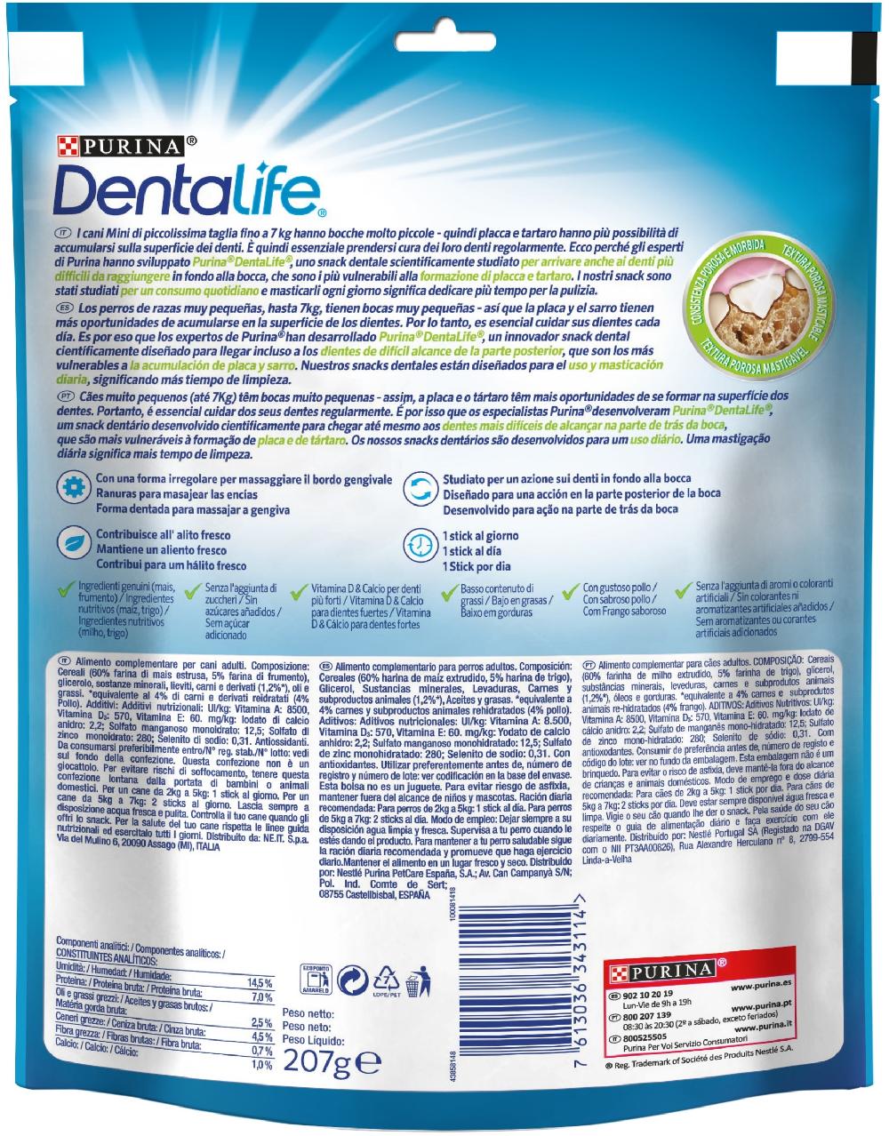Miscota Dentalife Snack per la Cura del Cavo Orale per Cani in Miniatura da 2 a 7 Kg Fino Al -60%