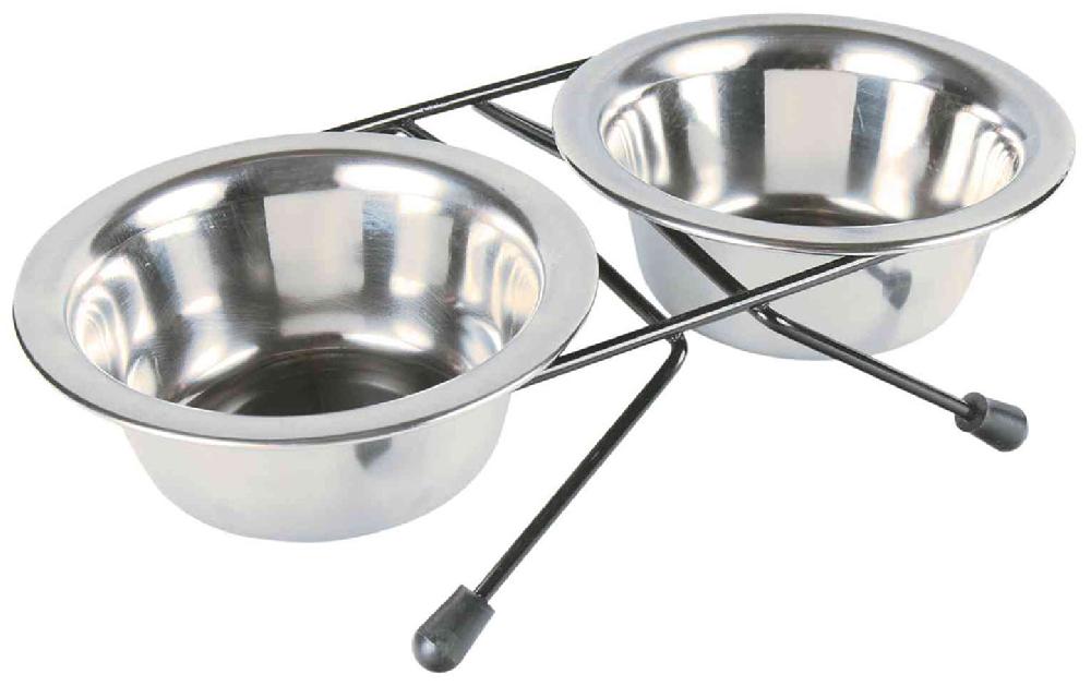 Miscota Trixie Mangiatoia e abbeveratoio in metallo nero con supporto in metallo Vendita Economica