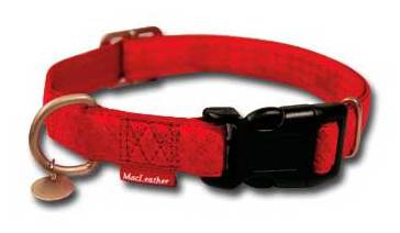 Miscota Nayeco Collare per cani in nylon Macleather rosso Latest fashion