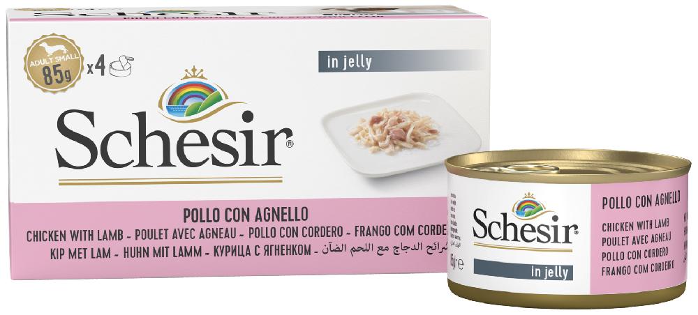 Miscota Schesir Multipack X4 Cibo Umido per Cani di Pollo con Agnello Offerta