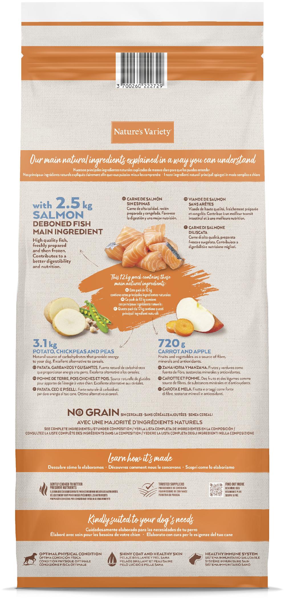 Miscota Nature's Variety Pienso Original Grain Free de Salmón para Perros Adultos Medium Fino al 60% di sconto